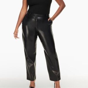 Aritzia babaton command mid ride vegan leather pant size 00 black